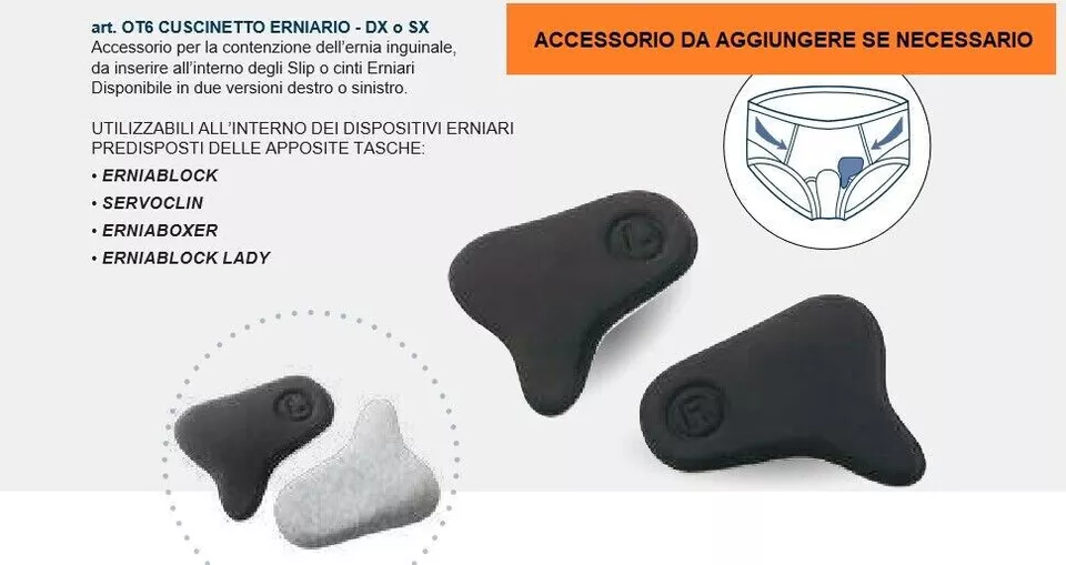 PAVIS CUSCINETTI PER SLIP/BOXER ERNIARI ERNIA INGUINALE (COD. OT6)